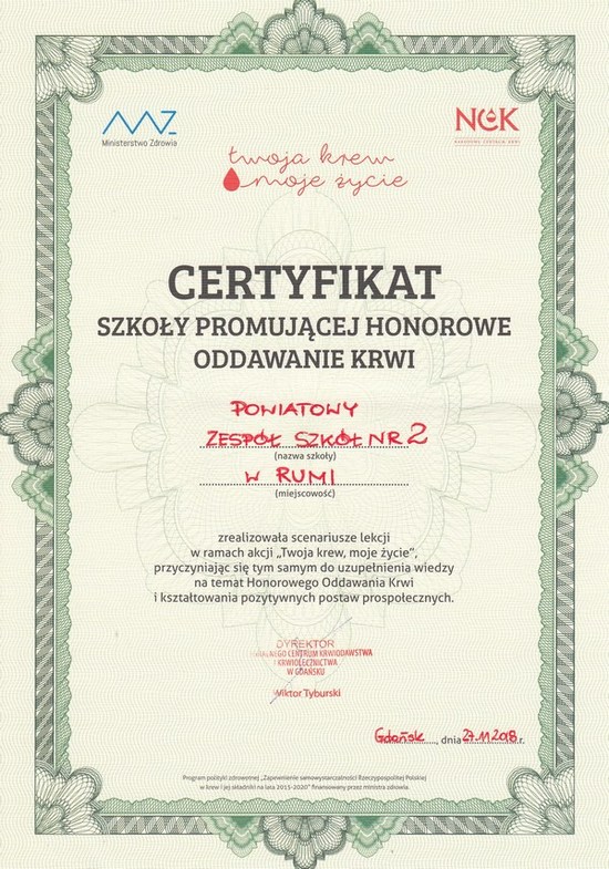  certyfikat krew